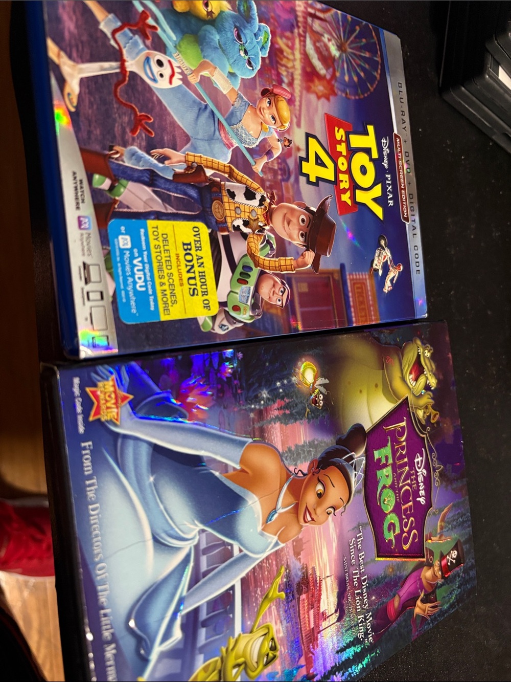 Disney Blu-ray Combo: Toy Story 4 (Blue) & The Princess and the Frog (Purple)